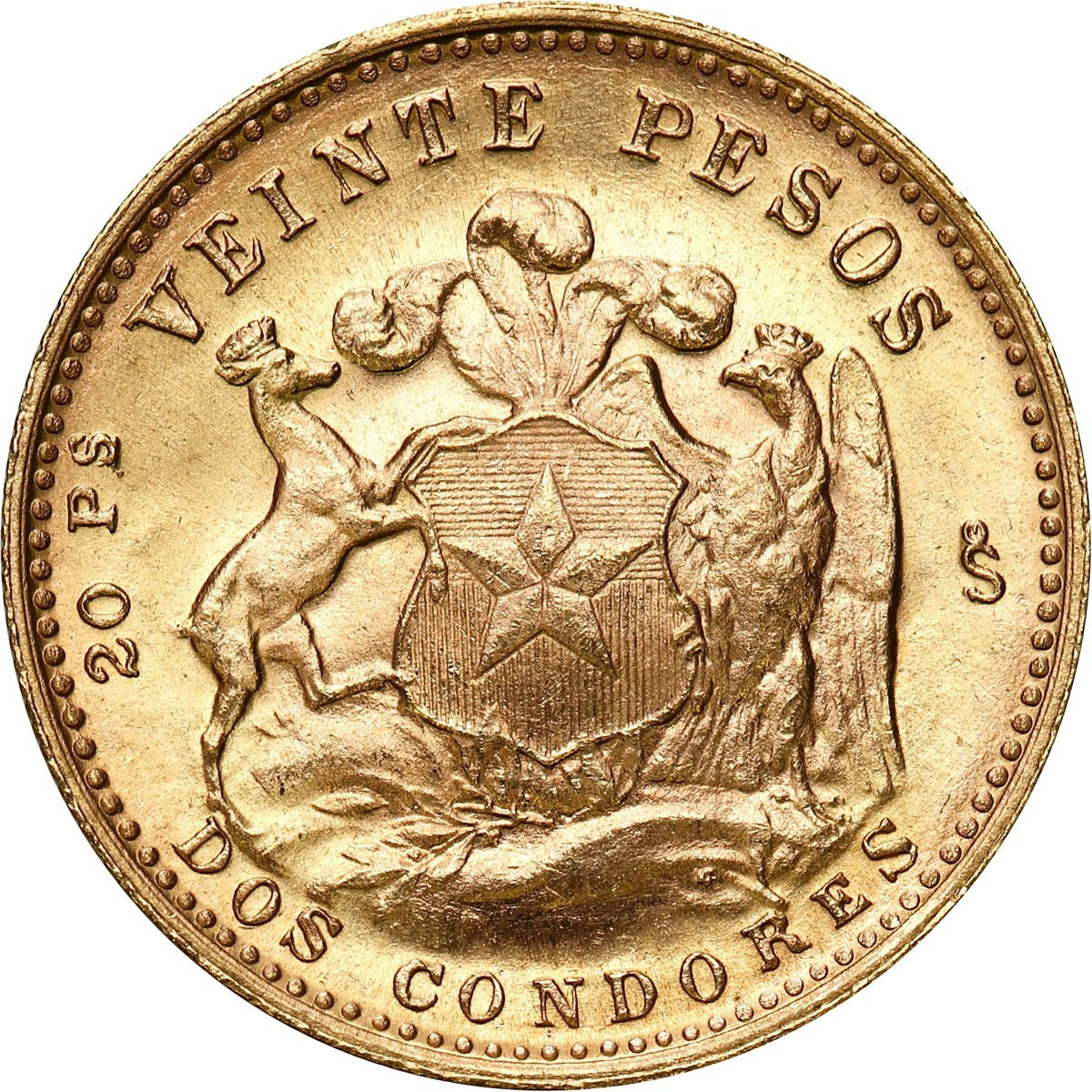 Chile. 20 Pesos 1964 - PIĘKNE